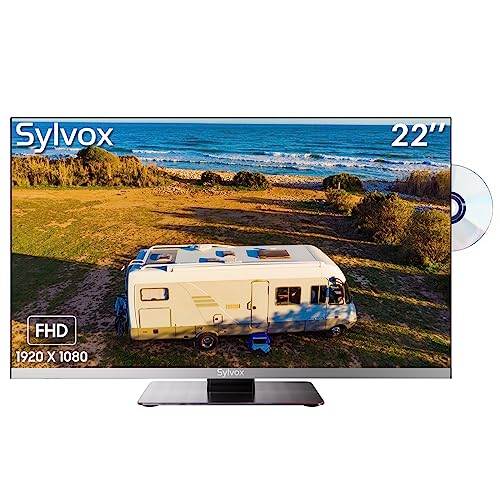 SYLVOX TV 12V 1080P LED Fernseher | 48.25MHz-863.25MHz Frequenzbereich | FM Radio Funktion | Knackiges Bild und fesselnder Ton DVB-C/T2/S2 CI+| eingebauter DVD-Player| Sleep Timer|EPG von SYLVOX