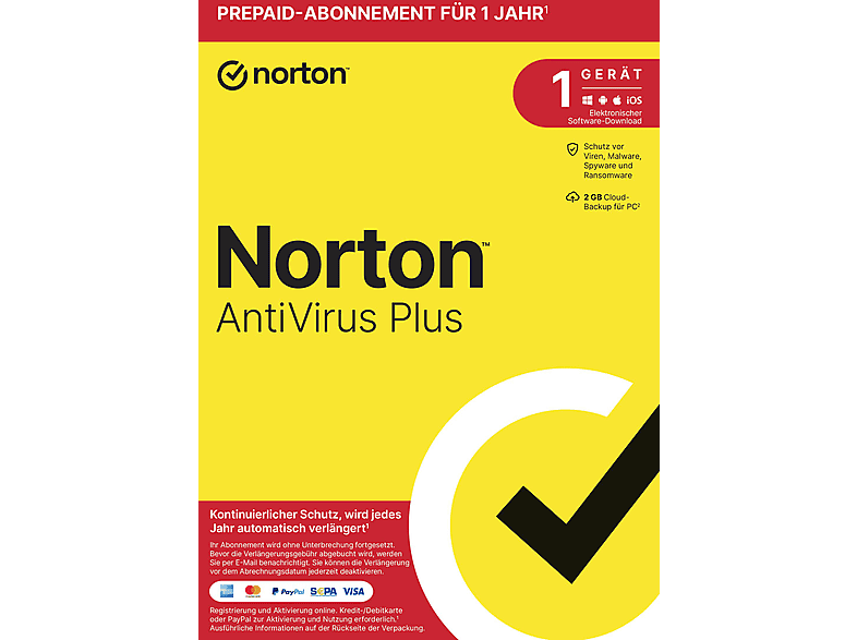 NORTON ANTIVIRUS PLUS 1D - [PC] von SYMANTEC