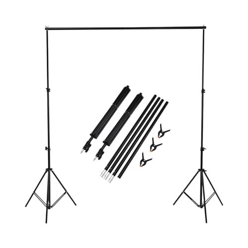 Hintergrund Ständer 2x3m, Verstellbarer Hintergrundsystem mit 3 Hintergrundklemmen,Tragetasche, Einfach Entfernen und Installieren, Hintergrundständer für Fotostudio Porträt, Außenaufnahmen Hintergrund Ständer 2x3m, Verstellbarer Hintergrundsystem mit 3 Hintergrundklemmen,Tragetasche, Einfach Entfernen und Installieren, Hintergrundständer für Fotostudio Porträt, Außenaufnahmen von SYNCMH