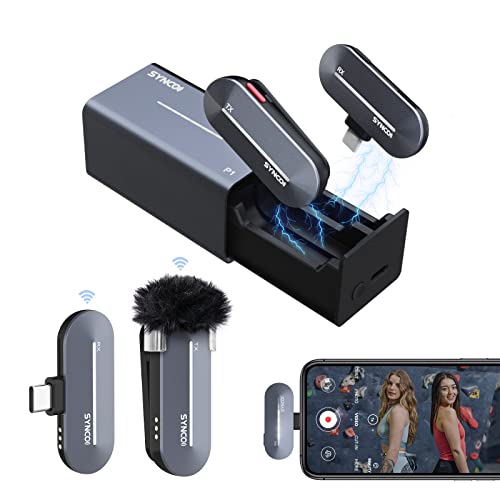 SYNCO Lavalier Mikrofon Kabellos【Type-C】, P1T 2.4GHz Smartphone Funkmikrofon Wireless mit Ladebox & 1*RX 1*TX, Kompatibel mit Smartphone Tablet, Mikrofon-Lavalier-Wireless-Funkmikrofon-Handy SYNCO Lavalier Mikrofon Kabellos【Type-C】, P1T 2.4GHz Smartphone Funkmikrofon Wireless mit Ladebox & 1*RX 1*TX, Kompatibel mit Smartphone Tablet, Mikrofon-Lavalier-Wireless-Funkmikrofon-Handy von SYNCO