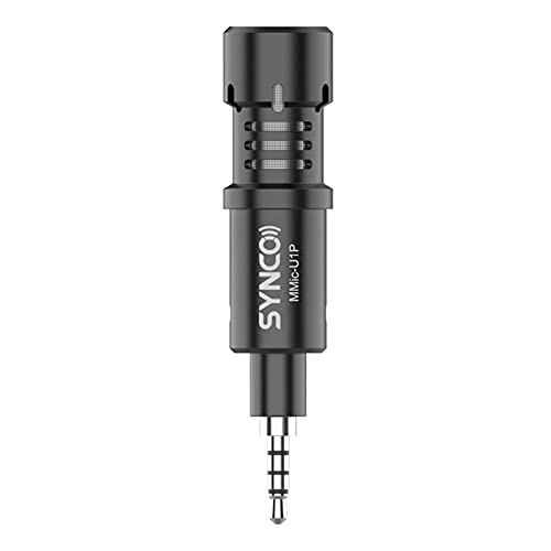 SYNCO MMic-U1P Richtmikrofon Mikrofon Kondensatormikrofon mit Nierencharakteristik und 3,5-mm-TRRS-Stecker 90°Drehung für Smartphone Tablet Vlogging Live-Streaming-Videoaufzeichnung von SYNCO