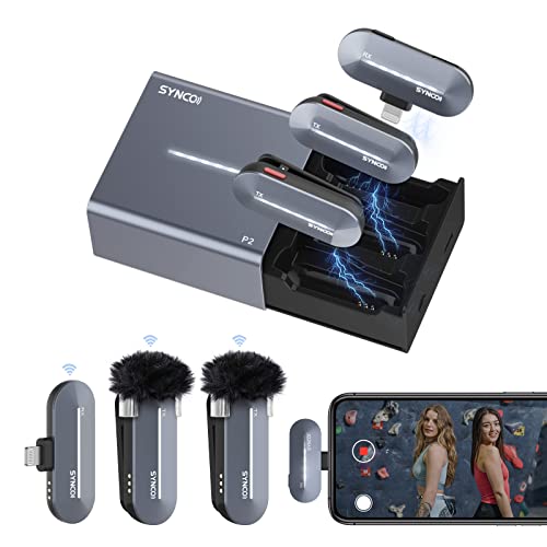 SYNCO Mikrofon Handy P2SL 2.4GHz Lavalier Mic Kabellos【MFi Zertifiziert】 Smartphone Funkmikrofon mit Ladebox & 2*RX 1*TX, für iPhone ipad, Mikrofon-Lavalier-Wireless-Funkmikrofon-Lightning SYNCO Mikrofon Handy P2SL 2.4GHz Lavalier Mic Kabellos【MFi Zertifiziert】 Smartphone Funkmikrofon mit Ladebox & 2*RX 1*TX, für iPhone ipad, Mikrofon-Lavalier-Wireless-Funkmikrofon-Lightning von SYNCO