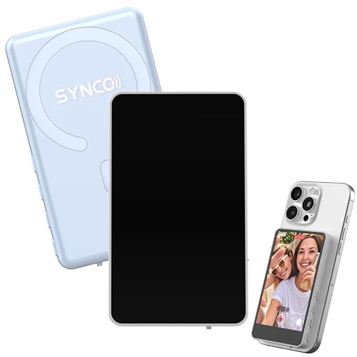 SYNCO XView M4 5" Vlog-Selfie-Monitor – kabelloser 1080p Touchscreen mit magnetischer Halterung & Bluetooth-Fernbedienung für iPhone & Android Blau von SYNCO