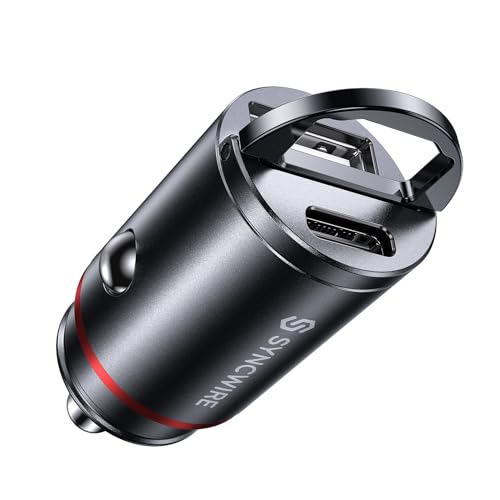 Syncwire 60W Zigarettenanzünder USB C & USB Auto Adapter [PD 3.0 & QC 3.0] Super Mini Ganzmetall KFZ Ladegerät USBC Kompatibel mit iPhone 16/15/14/13/12/11 Serie, Samsung, Huawei, Xiaomi, Google Pixel von SYNCWIRE