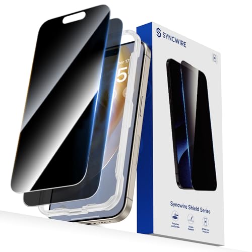 SYNCWIRE Panzer Sichtschutz Glas für iPhone 15 Pro Max 2er-Pack, 9H Härte Blickschutzfolie Privacy Screen, Leichte Montage Blasenfreie Anti Spy Folie SYNCWIRE Panzer Sichtschutz Glas für iPhone 15 Pro Max 2er-Pack, 9H Härte Blickschutzfolie Privacy Screen, Leichte Montage Blasenfreie Anti Spy Folie von SYNCWIRE