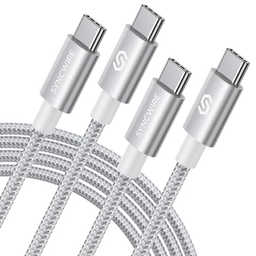 SYNCWIRE USB C Kabel 60W 2m 2 Stück, USBC Schnellladekabel PD 3.0 QC 4.0, Typ C auf Typ C Nylon Ladekabel für Apple iPhone 15 Series/Samsung S24 S23 S22/iPad Air/MacBook/Google Pixel 8 7/Tablets usw. von SYNCWIRE