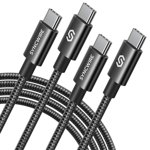 SYNCWIRE USB C Kabel 60W 2m 2 Stück, USBC Schnellladekabel PD 3.0 QC 4.0, Typ C auf Typ C Nylon Ladekabel für Apple iPhone 15 Series/Samsung S24 S23 S22/iPad Air/MacBook/Google Pixel 8 7/Tablets usw. von SYNCWIRE