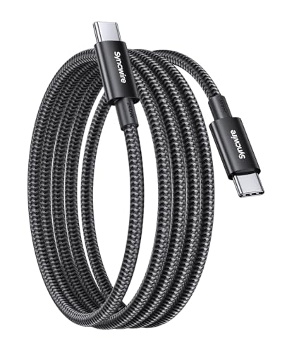 SYNCWIRE USB-C auf USB-C Kabel, 2M Nylon USB-C Ladekabel, 240W (48V*5A) Typ-C Schnellladekabel für iPhone 15/15 Pro, MacBook Pro, iPad, Samsung Galaxy S23 usw. von SYNCWIRE