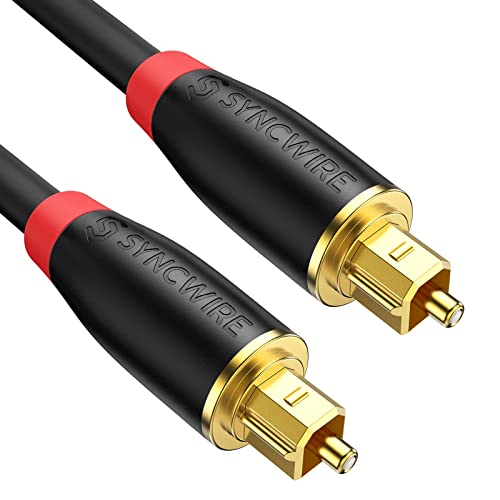 Syncwire Optisches Kabel 1,8m Digital Audiokabel Toslink - [24K Vergoldet, High Fidelity] Digital Audio Kabel für Stereoanlage, Heimkino, Soundbar, TV, Xbox, PS – Schwarz von SYNCWIRE