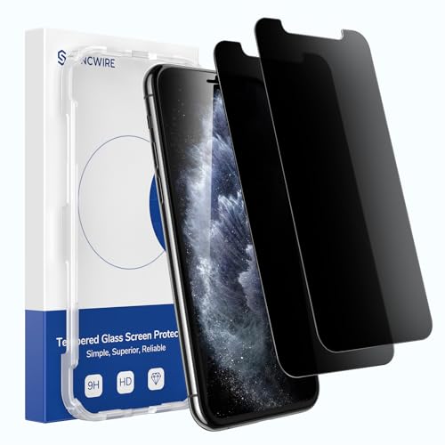 Syncwire Sichtschutzfolie für iPhone 11 Pro/XS/X/10, [2 Stück] Anti-Spy 9H Härte Bruchsicher Schutzfolie, 3D Blasenfrei Schutzglas Privatsphäre von SYNCWIRE