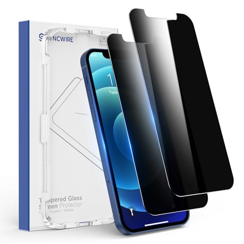 Syncwire Sichtschutzfolie für iPhone 12 Pro Max, [2 Stück] Anti-Spy 9H Härte Bruchsicher Schutzfolie, 3D Blasenfrei Schutzglas Privatsphäre Panzerschutzglasfolie, schwarz, 6.7 Zoll von SYNCWIRE