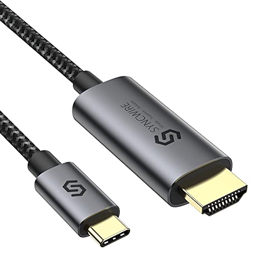 Syncwire USB C auf HDMI Kabel [4K, 60 Hz, Vergoldetes] – aus Nylon geflochtenes Typ-C 3.1 Thunderbolt 3 HDMI-Kabel, für MacBook Pro/Air, iPad Pro 2020, Galaxy S20/S10, Dell XPS 13/15 und mehr, 1.8m von SYNCWIRE