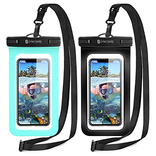 Syncwire Wasserdichte Handyhülle [7 Zoll, 2 Stück] Handy Wasserschutzhülle IPX8 Doppelt Versiegelt Unterwasser Handyhülle für iPhone 12 11 Pro XS Samsung Galaxy S9+ und weiteren Smartphones von SYNCWIRE