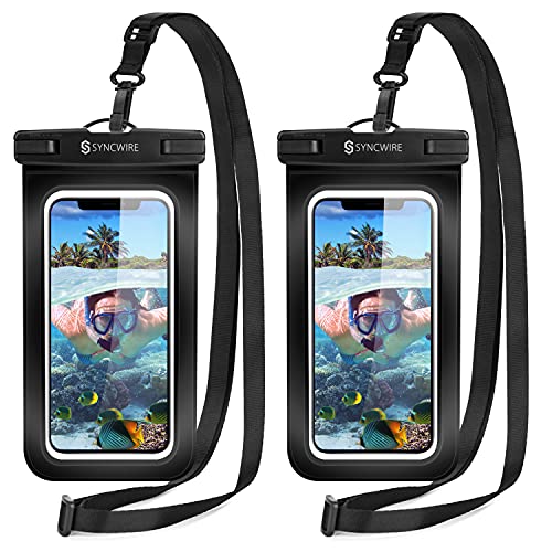 Syncwire wasserdichte Handyhülle Unterwasser Wasserfeste IPX8-2 Stück 7" Wasserdicht Handytasche für iPhone 15 Pro 14 13 12 11 XS Max SE Galaxy S24 von SYNCWIRE
