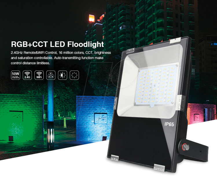 SYN 148113 - LED-Flutlicht, RGB+CCT, 50 W, 8500 lm, Flächenstrahler von SYNERGY 21