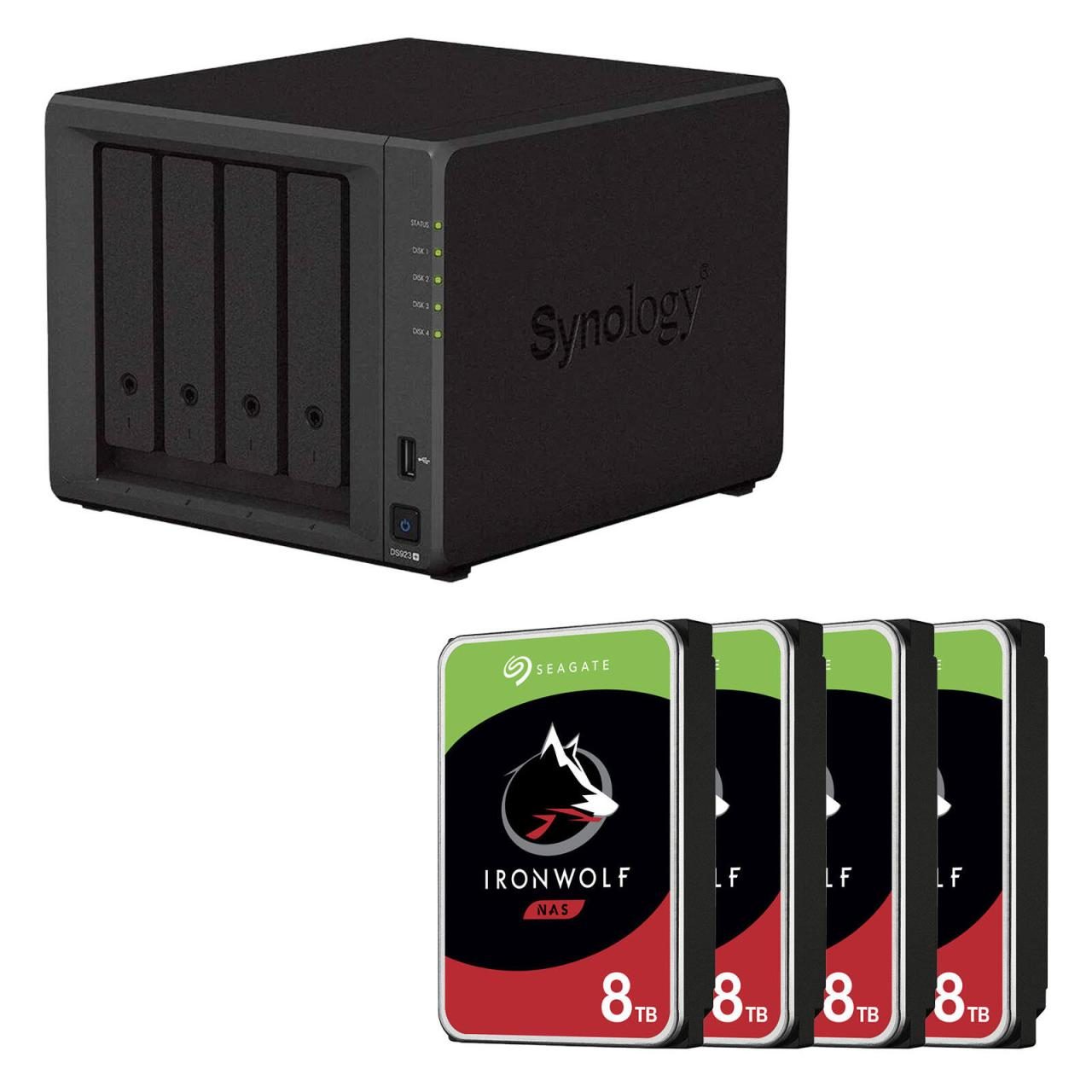 Synology DS923+ DiskStation + 4x Seagate IronWolf® 8 TB Festplatte 32TB von SYNOLOGY