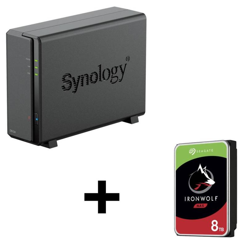 Synology DiskStation DS124 1 Einschub NAS-Server Leergehäuse + 1x Seagate Iro... von SYNOLOGY