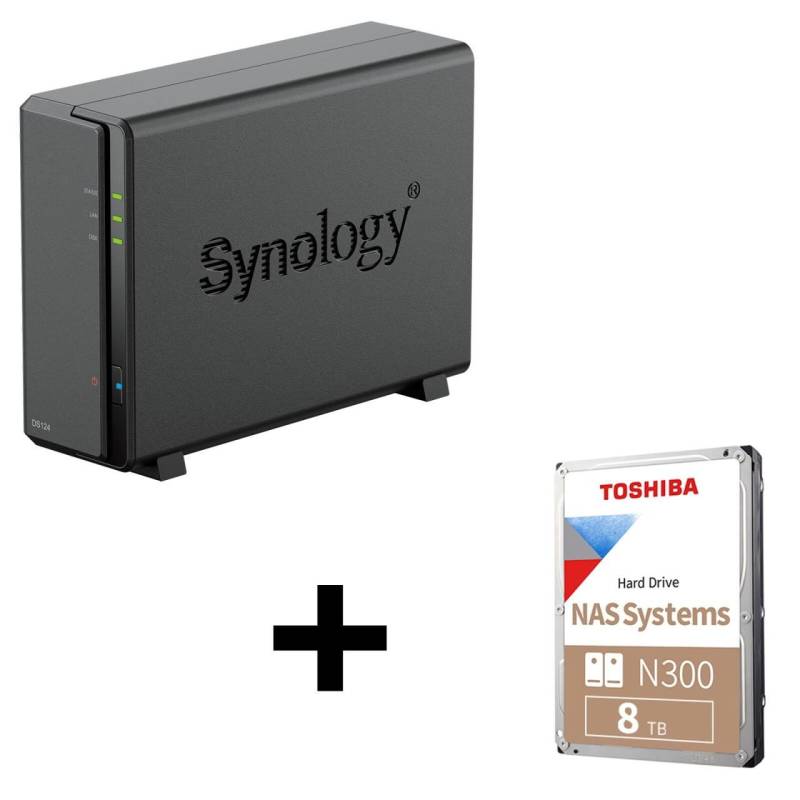 Synology DiskStation DS124 1 Einschub NAS-Server Leergehäuse + 1x Toshiba N30... von SYNOLOGY