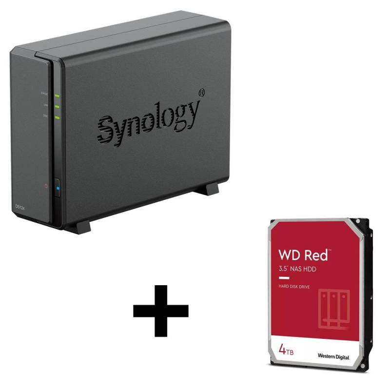 Synology DiskStation DS124 1 Einschub NAS-Server Leergehäuse + 1x WD Red SATA... von SYNOLOGY