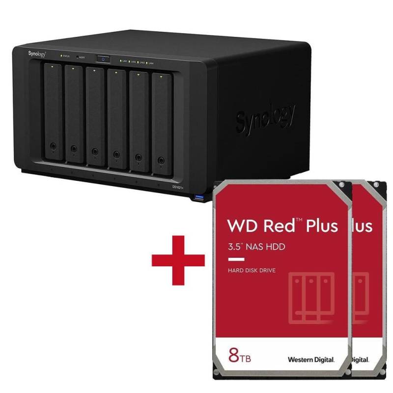 Synology DiskStation DS1621+ 6 Einschübe NAS-Server Leergehäuse + 16TB WD Red... von SYNOLOGY
