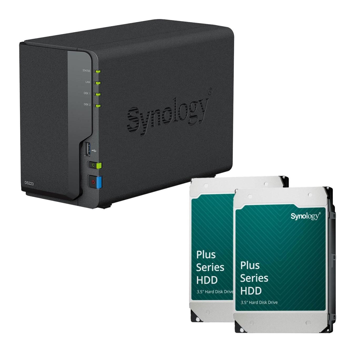 Synology DiskStation DS223 2 Einschübe NAS-Server Leergehäuse + 2x Synology P... von SYNOLOGY
