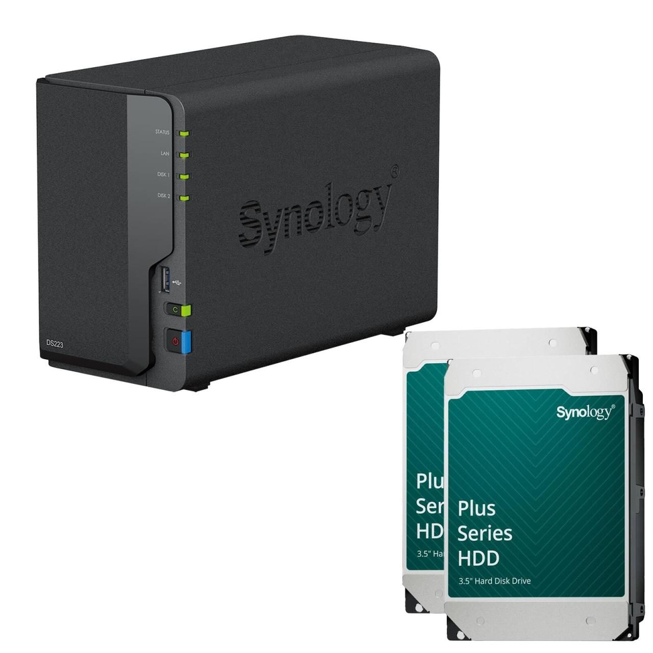 Synology DiskStation DS223 2 Einschübe NAS-Server Leergehäuse + 2x Synology P... von SYNOLOGY