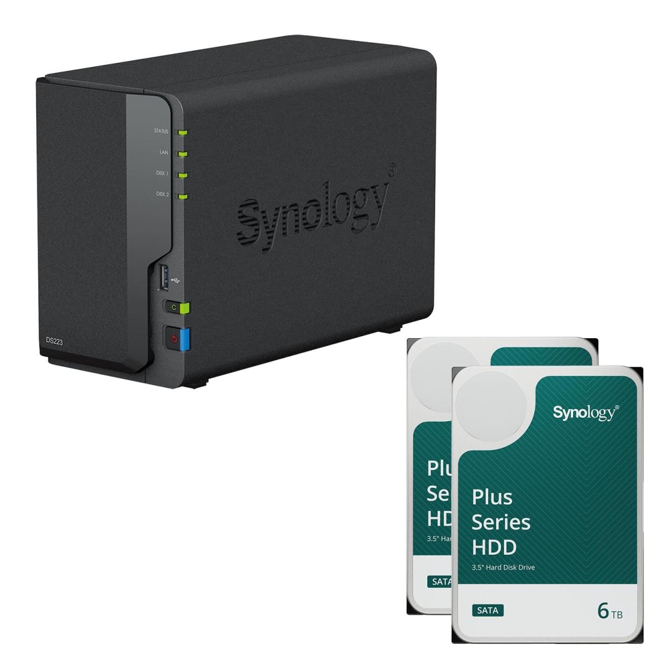 Synology DiskStation DS223 2 Einschübe NAS-Server Leergehäuse + 2x Synology P... von SYNOLOGY