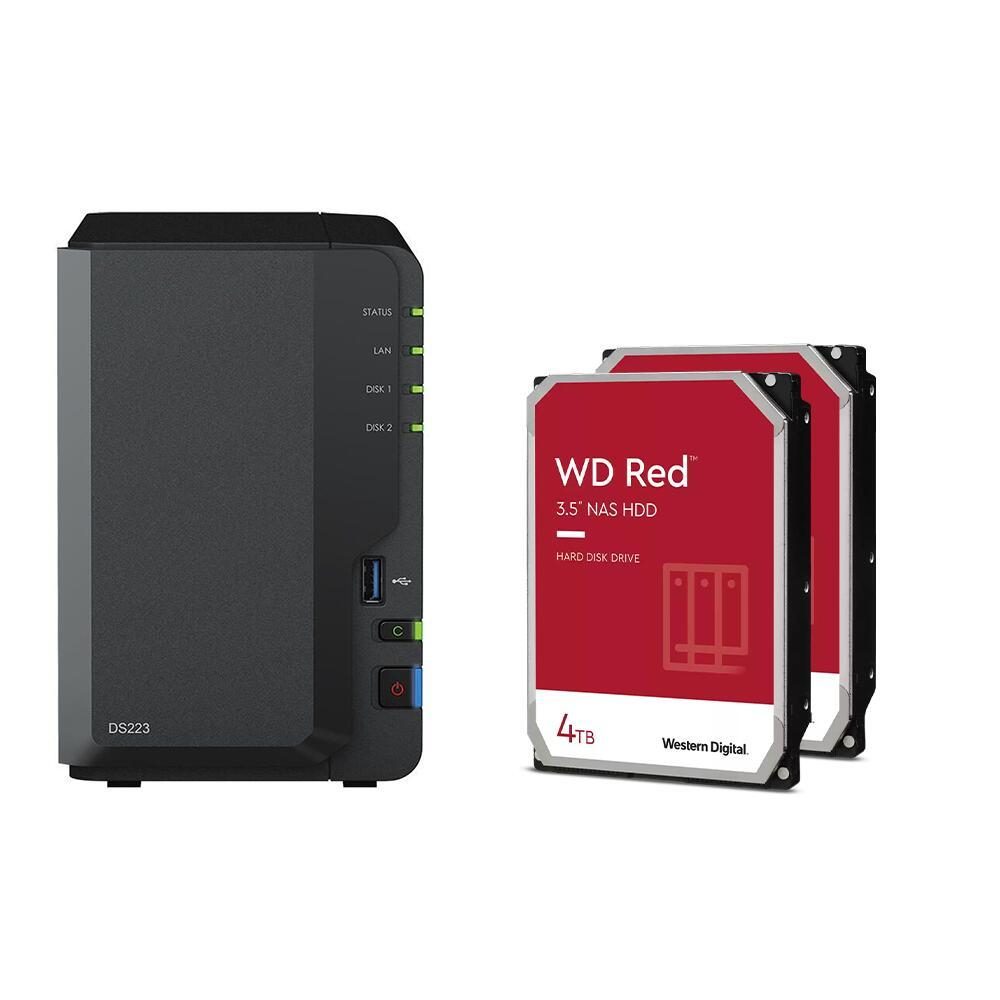 Synology DiskStation DS223 2 Einschübe NAS-Server Leergehäuse + 8TB (2x4TB) W... von SYNOLOGY