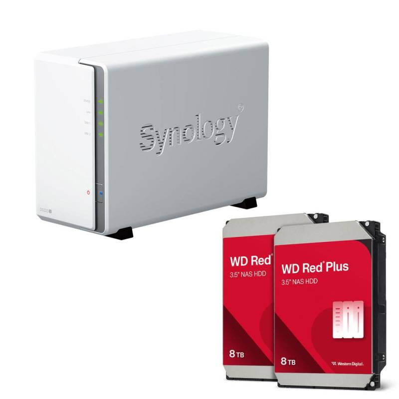 Synology DiskStation DS223J 2 Einschübe NAS-Server Leergehäuse + 16TB WD Red ... von SYNOLOGY