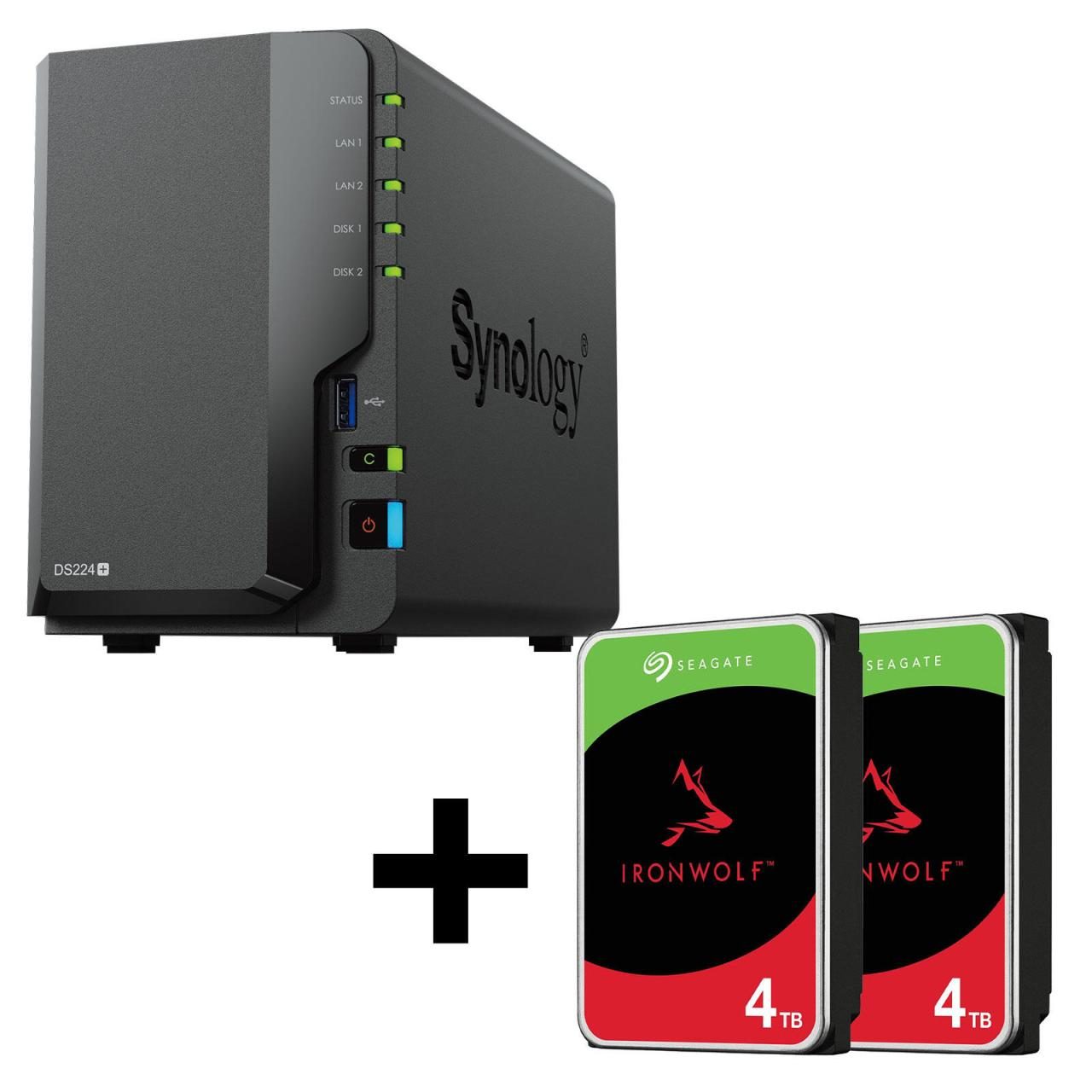 Synology DiskStation DS224+ 2 Einschübe NAS-Server Leergehäuse + 8 TB Seagate... von SYNOLOGY