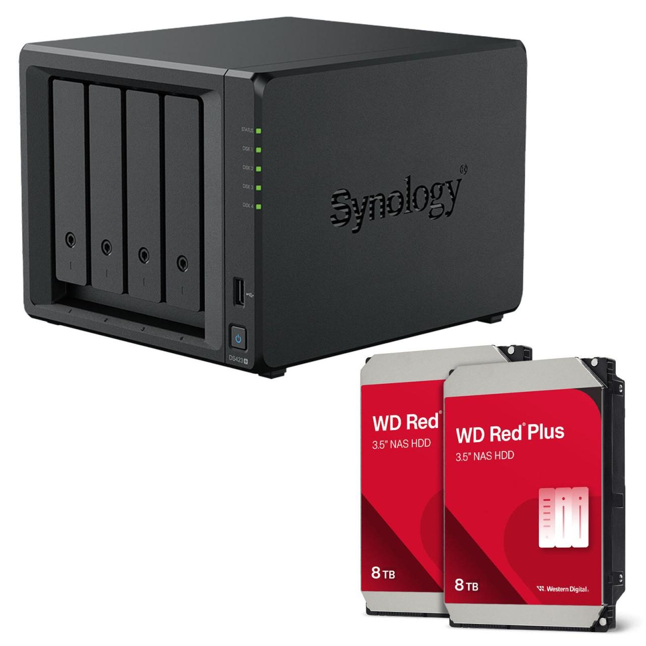 Synology DiskStation DS423+ 4 Einschübe NAS-Server Leergehäuse + 16TB WD Red ... von SYNOLOGY