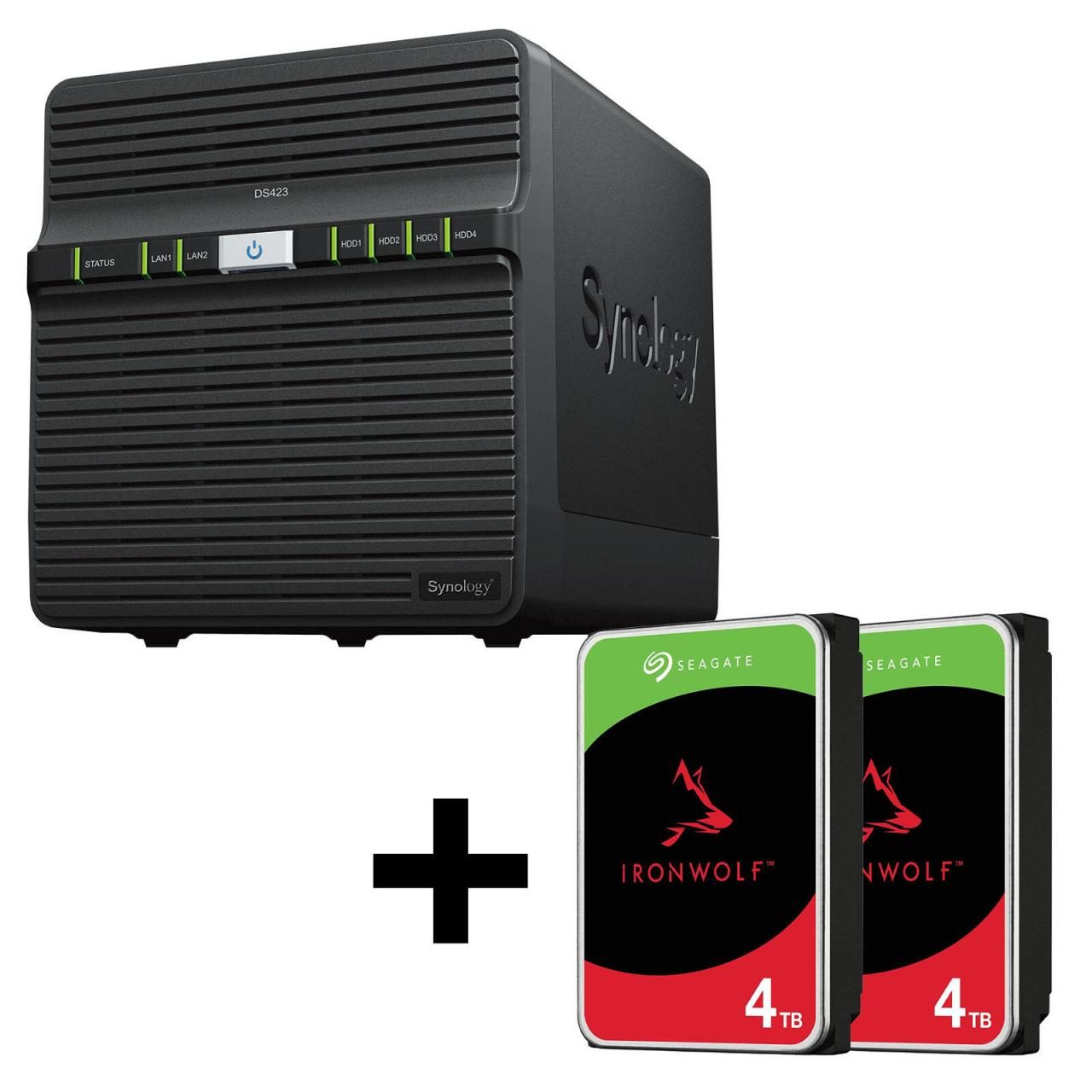 Synology DiskStation DS423 4 Einschübe NAS-Server Leergehäuse + 2x Seagate Ir... von SYNOLOGY