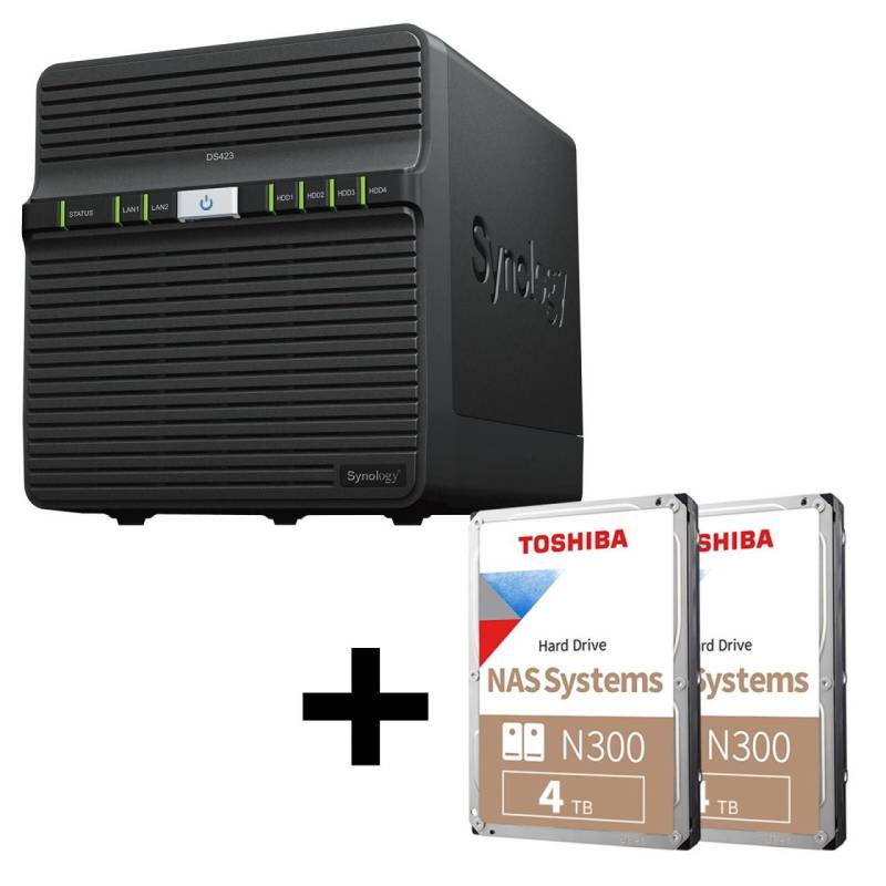 Synology DiskStation DS423 4 Einschübe NAS-Server Leergehäuse + 2x Toshiba N3... von SYNOLOGY