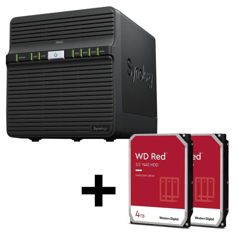 Synology DiskStation DS423 4 Einschübe NAS-Server Leergehäuse + 2x WD Red SAT... von SYNOLOGY
