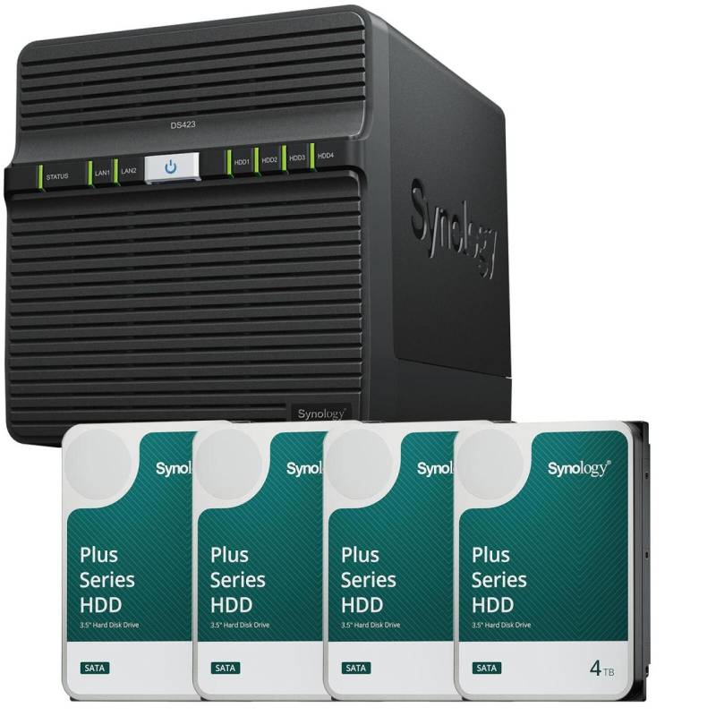 Synology DiskStation DS423 4 Einschübe NAS-Server Leergehäuse + 4x Synology P... von SYNOLOGY