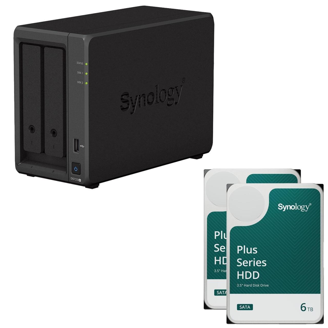 Synology DiskStation DS723+ 2 Einschübe NAS-Server Leergehäuse (DS723+) + 12 ... von SYNOLOGY