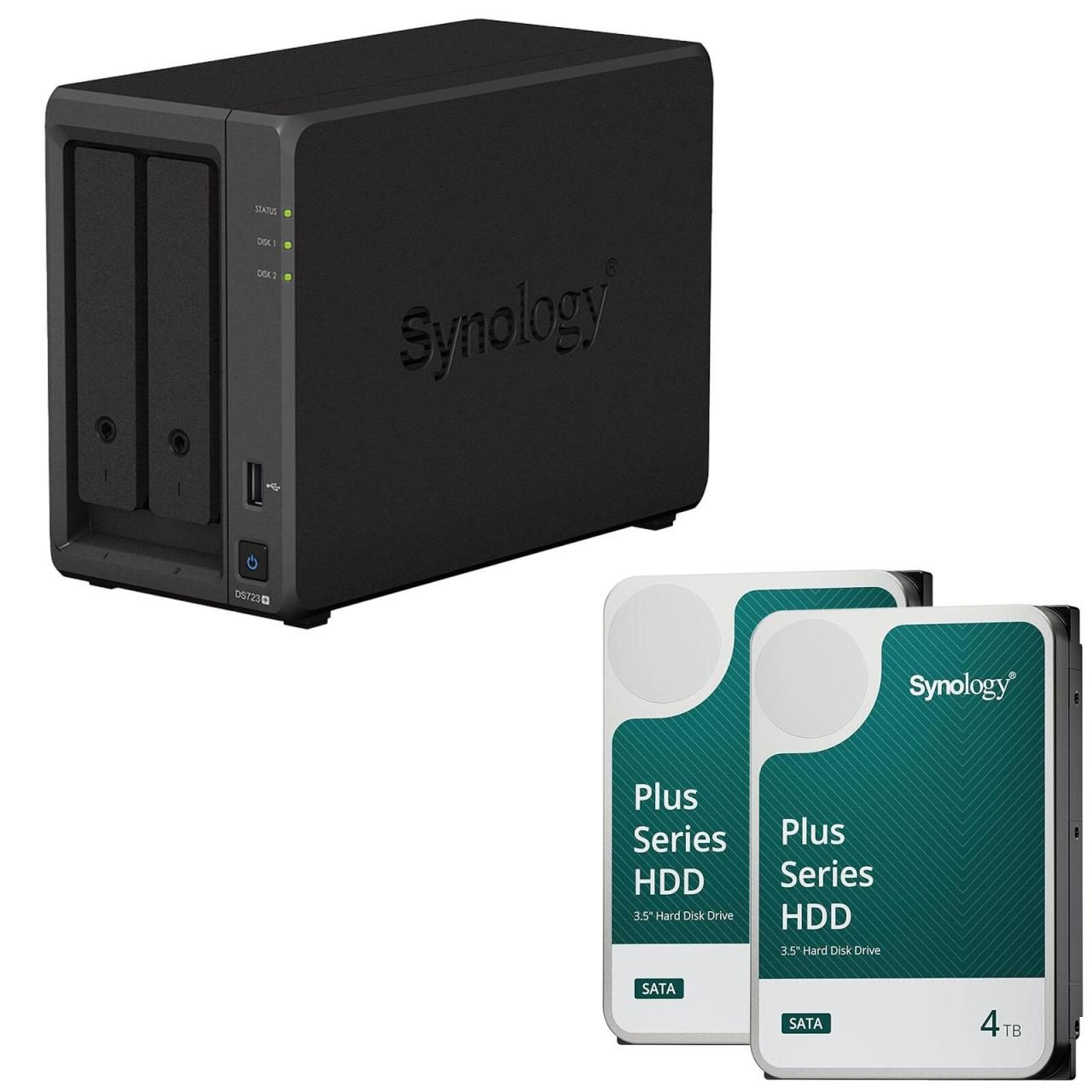 Synology DiskStation DS723+ 2 Einschübe NAS-Server Leergehäuse (DS723+) + 8 T... von SYNOLOGY