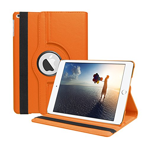 syntak Neue iPad 9,7 2017 Fall, 360 Grad Drehbar Ständer Folio Fall A5-Orange 9.7 inch von SYNTAK