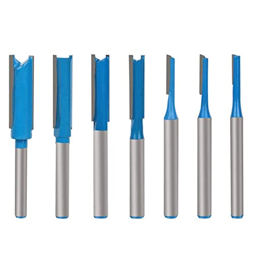6,35mm Schaft Gerade Fräser Set, 7-tlg Holzfräser Bits, Dual Flute Cutter Straight Bit für Oberfräser 6,35mm Schaft Gerade Fräser Set, 7-tlg Holzfräser Bits, Dual Flute Cutter Straight Bit für Oberfräser von YKLP