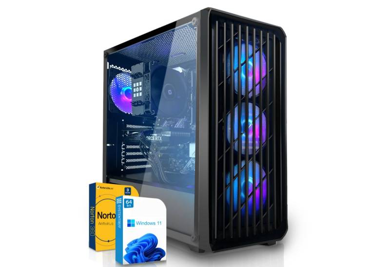 SYSTEMTREFF Basic Gaming-PC (AMD Ryzen 5 4500, GeForce GTX 1650, 16 GB RAM, 512 GB SSD, Luftkühlung, Windows 11, WLAN) von SYSTEMTREFF