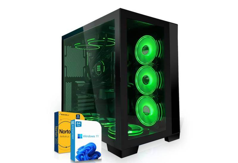 SYSTEMTREFF Basic Gaming-PC (AMD Ryzen 5 5500, GeForce RTX 3060, 16 GB RAM, 512 GB SSD, Wasserkühlung, Windows 11, WLAN) von SYSTEMTREFF