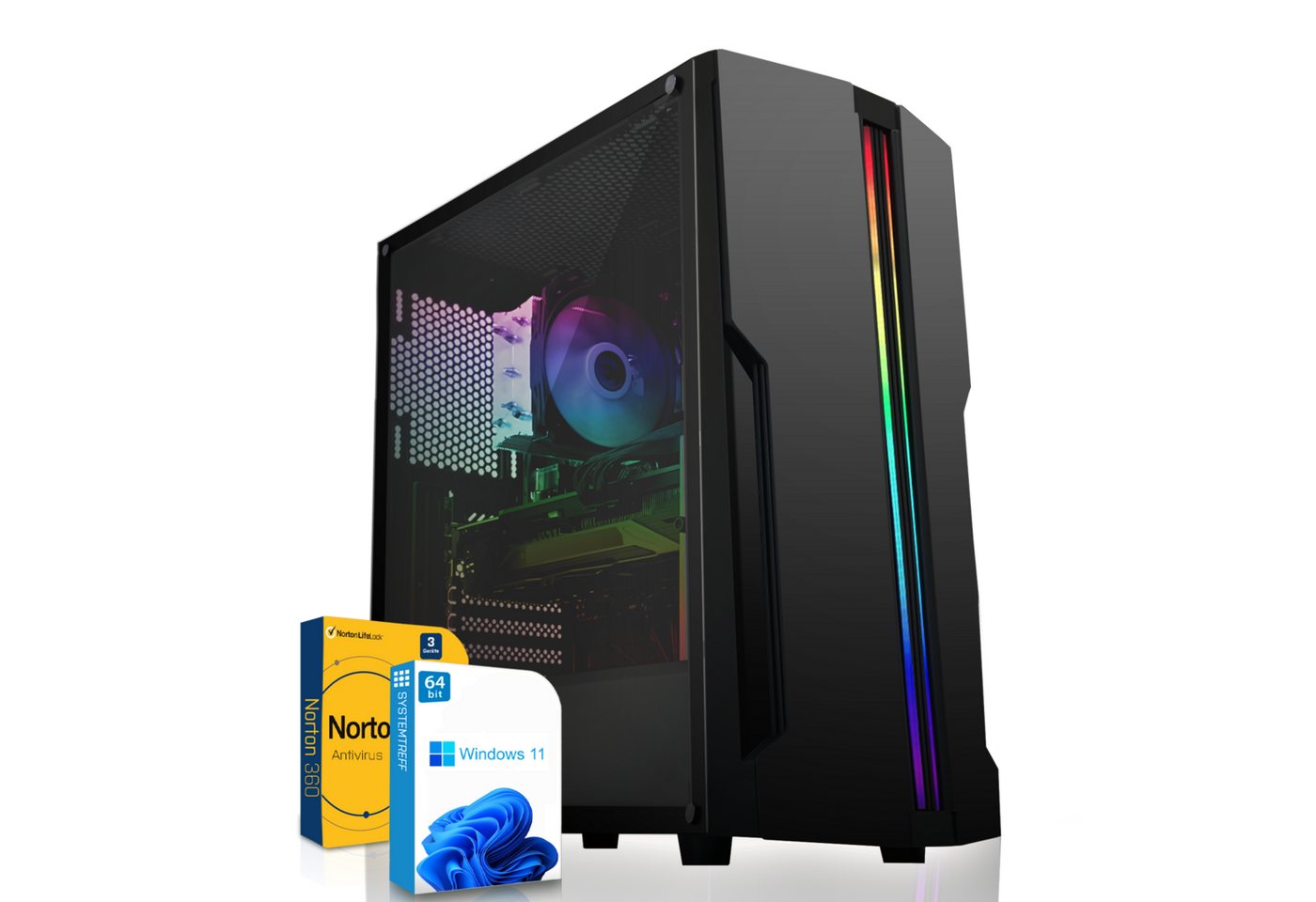 SYSTEMTREFF Basic Gaming-PC (AMD Ryzen 5 5500GT, RX Vega 7, 16 GB RAM, 512 GB SSD, Luftkühlung, Windows 11, WLAN) von SYSTEMTREFF