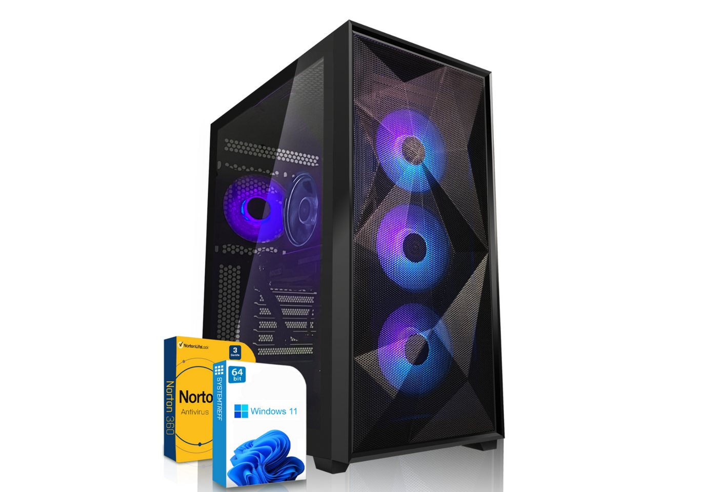 SYSTEMTREFF Basic Gaming-PC (AMD Ryzen 5 7600X, Radeon RX 6600, 16 GB RAM, 512 GB SSD, Luftkühlung, Windows 11, WLAN) von SYSTEMTREFF