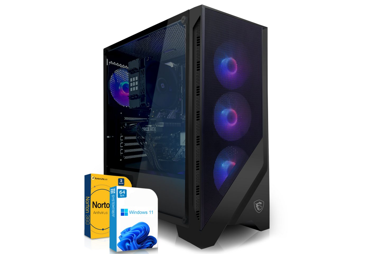 SYSTEMTREFF Basic Gaming-PC (AMD Ryzen 7 5700G, RX Vega 8, 16 GB RAM, 512 GB SSD, Luftkühlung, Windows 11, WLAN) von SYSTEMTREFF