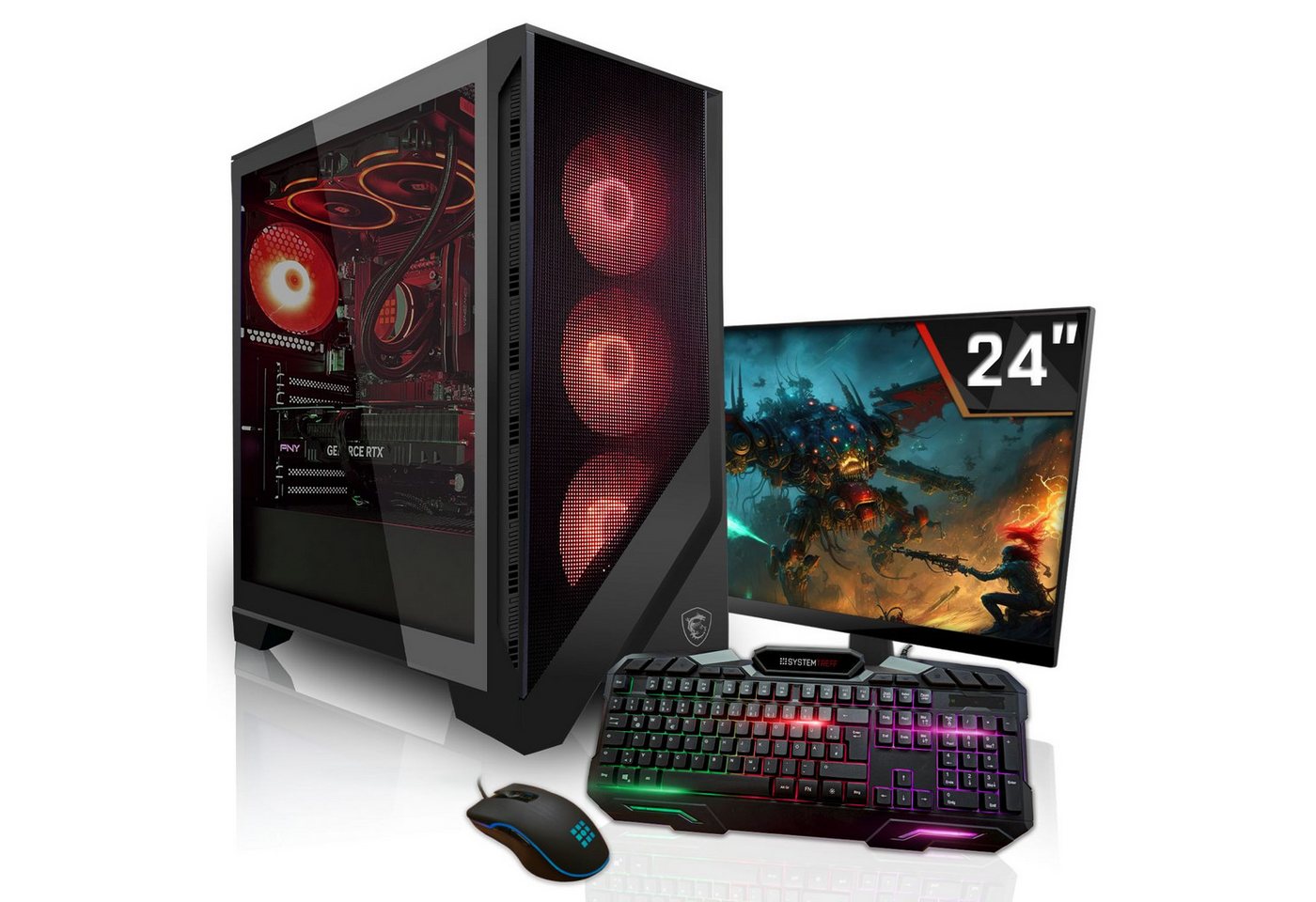 SYSTEMTREFF Basic Gaming-PC-Komplettsystem (24, AMD Ryzen 5 4650G, RX Vega 7, 16 GB RAM, 256 GB SSD, Windows 11, WLAN)" von SYSTEMTREFF