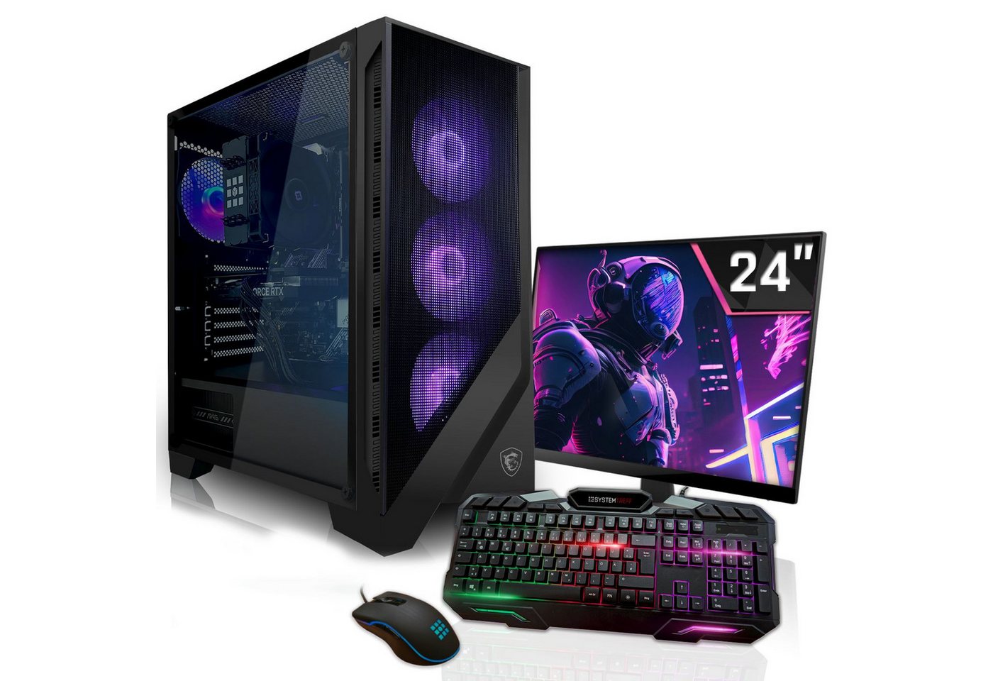 SYSTEMTREFF Basic Gaming-PC-Komplettsystem (24, Intel Core i7 12700F, GeForce RTX 3060, 16 GB RAM, 1000 GB SSD, Windows 11, WLAN)" von SYSTEMTREFF