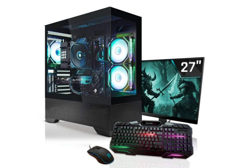 SYSTEMTREFF Basic Gaming-PC-Komplettsystem (27", AMD Ryzen 5 7600X, Radeon RX 6600, 16 GB RAM, 512 GB SSD) von SYSTEMTREFF