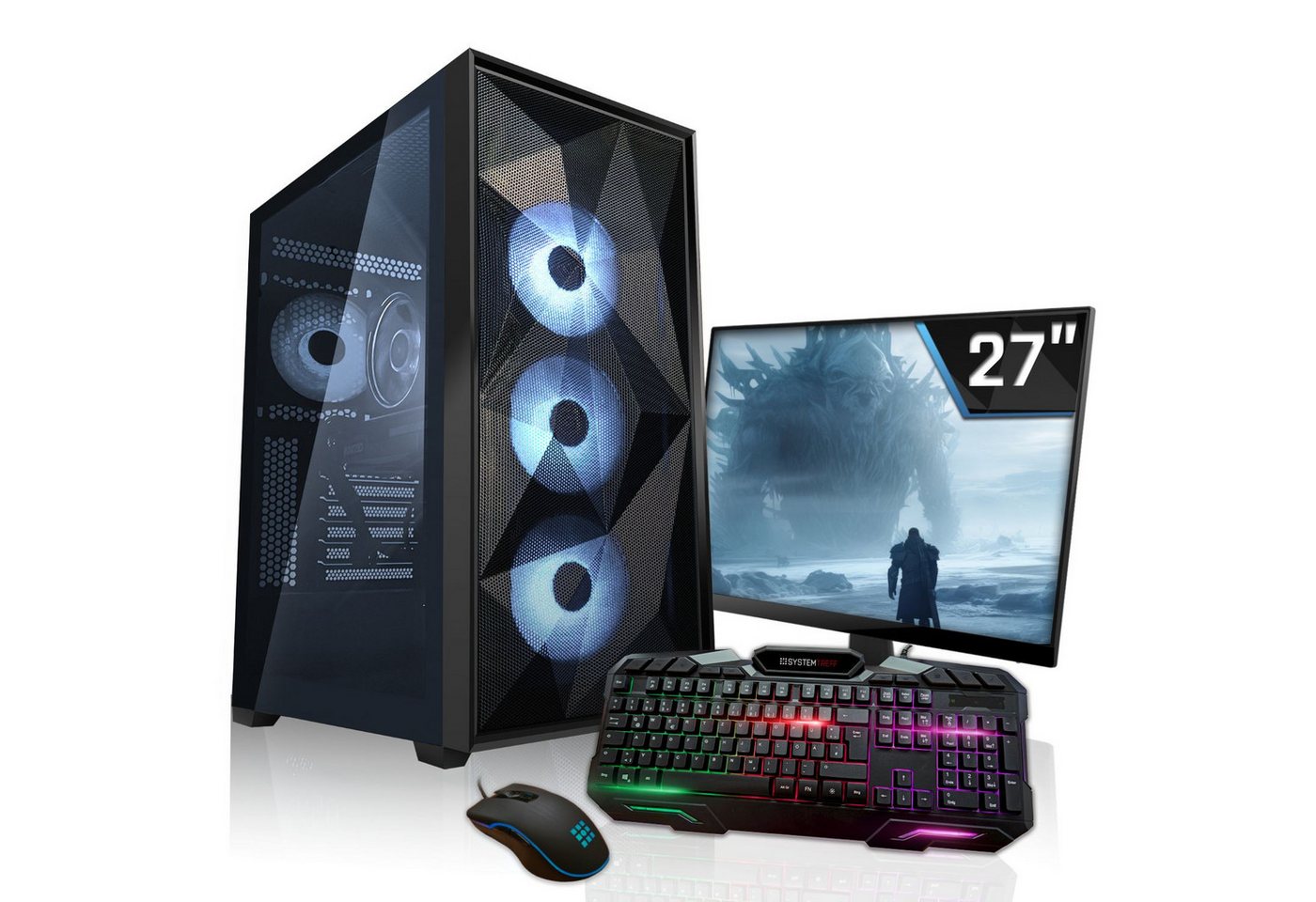 SYSTEMTREFF Basic Gaming-PC-Komplettsystem (27, AMD Ryzen 9 5900X, Radeon RX 6650 XT, 32 GB RAM, 1000 GB SSD, Windows 11, WLAN)" von SYSTEMTREFF