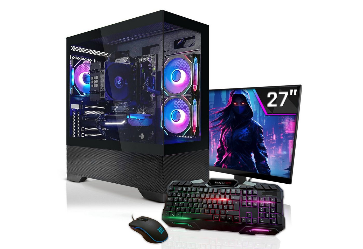 SYSTEMTREFF Basic Gaming-PC-Komplettsystem (27", AMD Ryzen 9 5950X, GeForce RTX 3060, 32 GB RAM, 1000 GB SSD) von SYSTEMTREFF