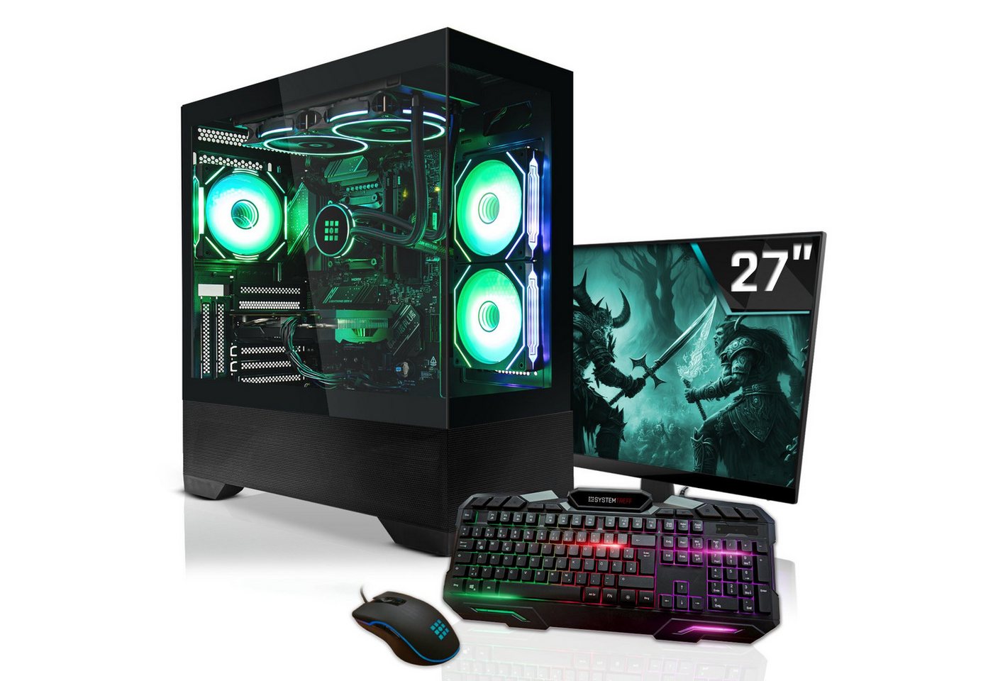 SYSTEMTREFF Basic Gaming-PC-Komplettsystem (27", Intel Core i7 12700KF, GeForce RTX 3060, 32 GB RAM, 1000 GB SSD) von SYSTEMTREFF